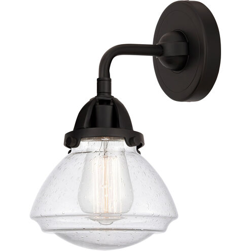Nouveau 2 Olean 1 Light 7 inch Matte Black Sconce Wall Light in Seedy Glass