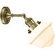 Franklin Restoration Small Oxford LED 8 inch Antique Brass Sconce Wall Light in Matte White Glass, Franklin Restoration