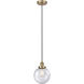 Edison Beacon 1 Light 8 inch Antique Brass Mini Pendant Ceiling Light