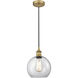 Edison Athens 1 Light 8 inch Brushed Brass Mini Pendant Ceiling Light