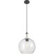 Astor 1 Light 12 inch Matte Black Mini Pendant Ceiling Light in Seedy Glass