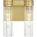 Empire 2 Light 10.5 inch Brushed Brass Sconce Wall Light in Clear Glass