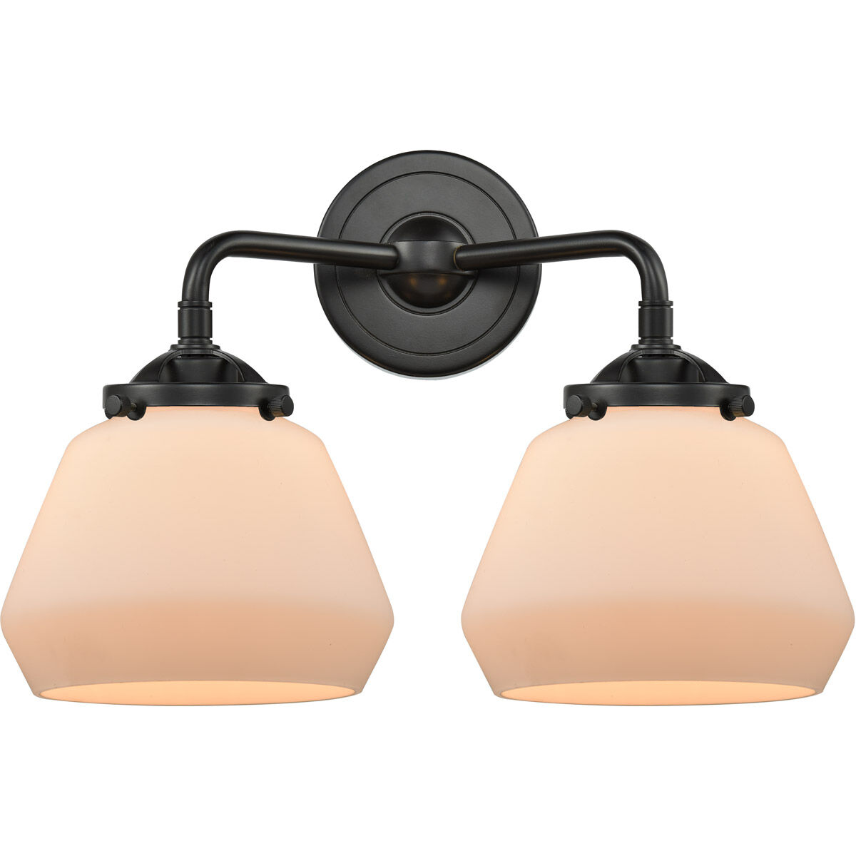 Nouveau Fulton LED 15 inch Oil Rubbed Bronze Bath Vanity Light Wall Light in Matte White Glass, Nouveau