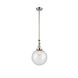 Franklin Restoration X-Large Beacon LED 10 inch Polished Nickel Mini Pendant Ceiling Light in Seedy Glass, Franklin Restoration
