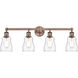Ellery 4 Light 31.75 inch Antique Copper Bath Vanity Light Wall Light in Clear