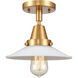 Franklin Restoration Halophane LED 8.5 inch Satin Gold Flush Mount Ceiling Light in Matte White Halophane Glass