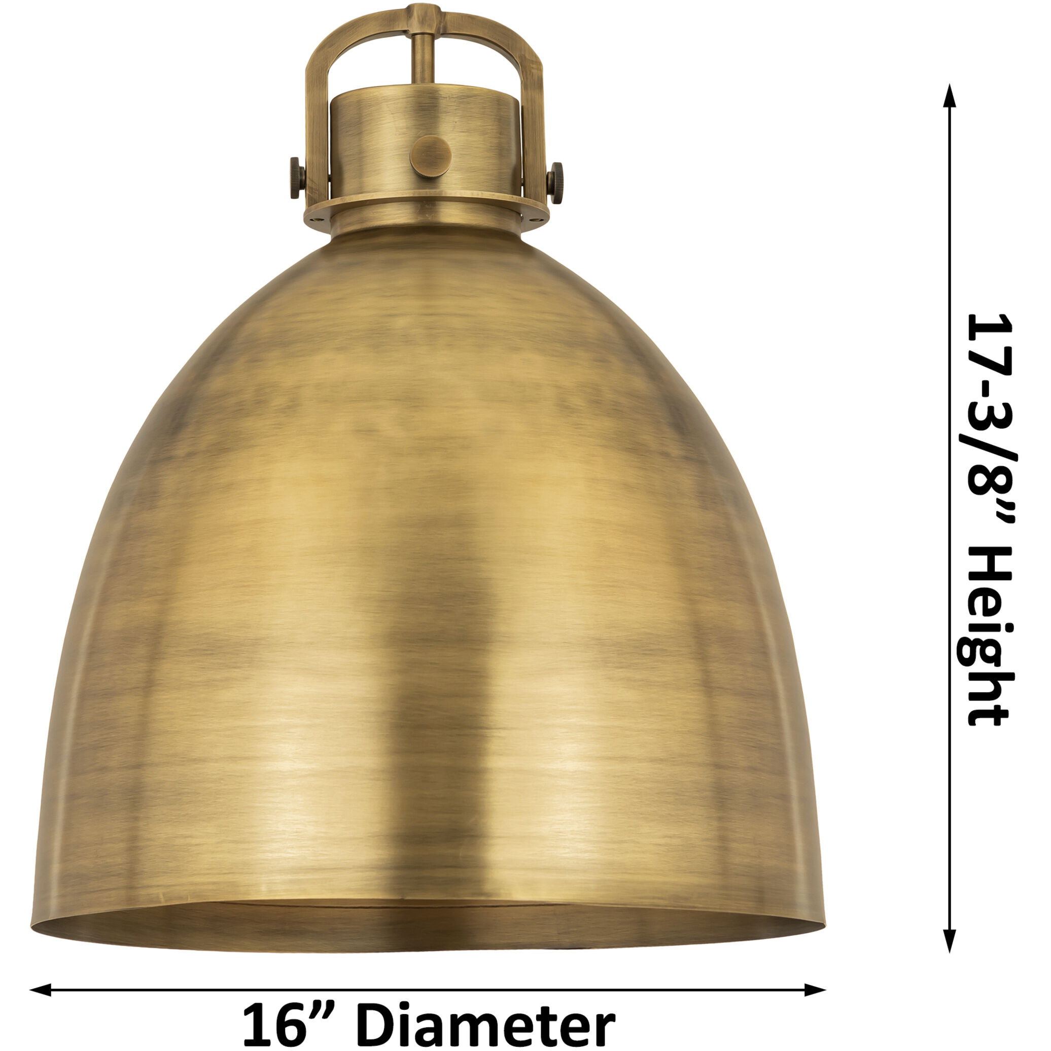 Newton Bell 1 Light 16 inch Brushed Brass Pendant Ceiling Light