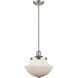 Franklin Restoration Oxford 1 Light 12 inch Polished Nickel Mini Pendant Ceiling Light in Incandescent, Matte White, Franklin Restoration