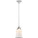 Nouveau 2 Canton 1 Light 6 inch Polished Chrome Mini Pendant Ceiling Light in Incandescent, Matte White