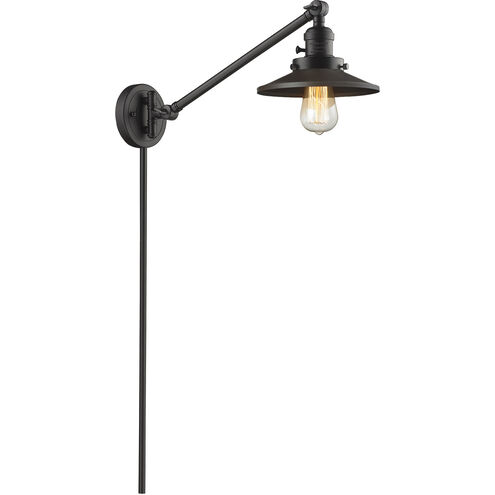 Railroad 21 inch 60.00 watt Oil Rubbed Bronze Swing Arm Wall Light, Franklin Restoration