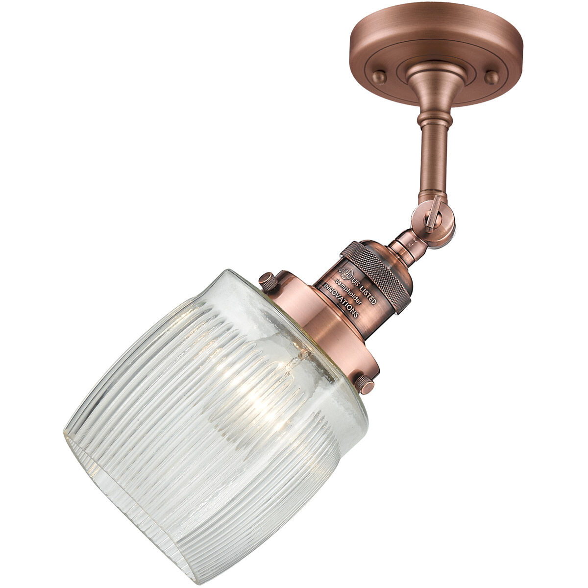 Franklin Restoration Colton 1 Light 6 inch Antique Copper Semi-Flush Mount Ceiling Light, Franklin Restoration