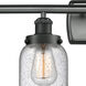 Ballston Small Bell LED 36 inch Matte Black Bath Vanity Light Wall Light in Seedy Glass, Ballston