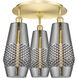 Windham 3 Light 18.75 inch Satin Gold Flush Mount Ceiling Light in Smoked