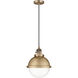 Franklin Restoration Hampden LED 9 inch Brushed Brass Mini Pendant Ceiling Light in Clear Glass