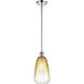 Ballston Brookhaven Almond 1 Light 6 inch Polished Nickel Mini Pendant Ceiling Light in Amber Glass