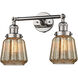 Franklin Restoration Chatham 2 Light 6 inch Polished Nickel Bath Vanity Light Wall Light in Mercury Glass, Franklin Restoration