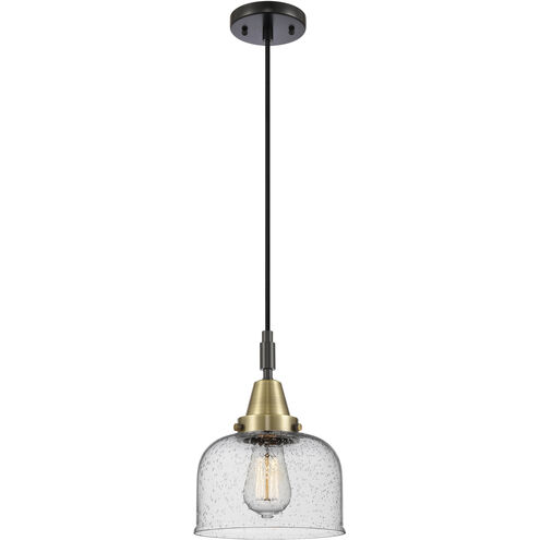 Downtown Urban Bell 1 Light 8 inch Black Antique Brass Mini Pendant Ceiling Light in Seedy