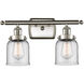 Ballston Small Bell LED 16 inch Brushed Satin Nickel Bath Vanity Light Wall Light in Clear Glass, Ballston
