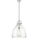 Newton Bell 1 Light 16 inch Polished Nickel Pendant Ceiling Light in Clear Glass