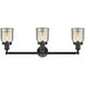 Franklin Restoration Small Bell 3 Light 30 inch Oil Rubbed Bronze Bath Vanity Light Wall Light in Silver Plated Mercury Glass, Franklin Restoration