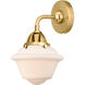 Nouveau 2 Small Oxford LED 8 inch Satin Gold Sconce Wall Light in Matte White Glass