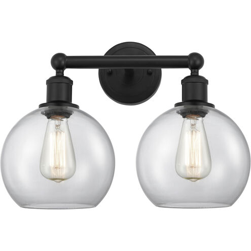 Athens 2 Light 17 inch Matte Black Bath Vanity Light Wall Light in Clear
