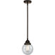 Nouveau 2 Beacon 1 Light 6 inch Oil Rubbed Bronze Mini Pendant Ceiling Light in Incandescent, Seedy