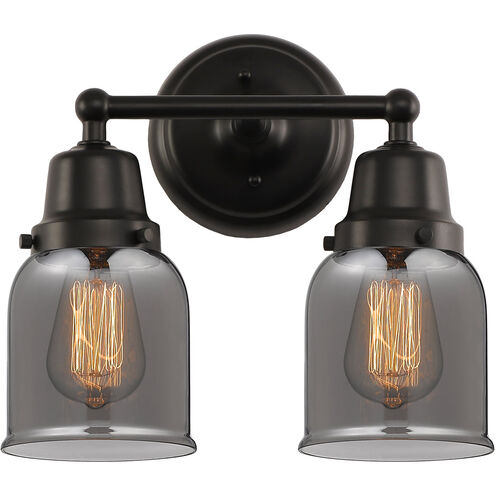 Aditi Small Bell 2 Light 13 inch Matte Black Bath Vanity Light Wall Light, Aditi