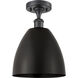 Edison Metal Bristol 1 Light 9 inch Matte Black Semi-Flush Mount Ceiling Light