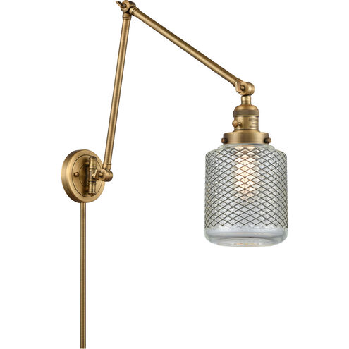 Stanton 30 inch 60.00 watt Brushed Brass Swing Arm Wall Light, Franklin Restoration