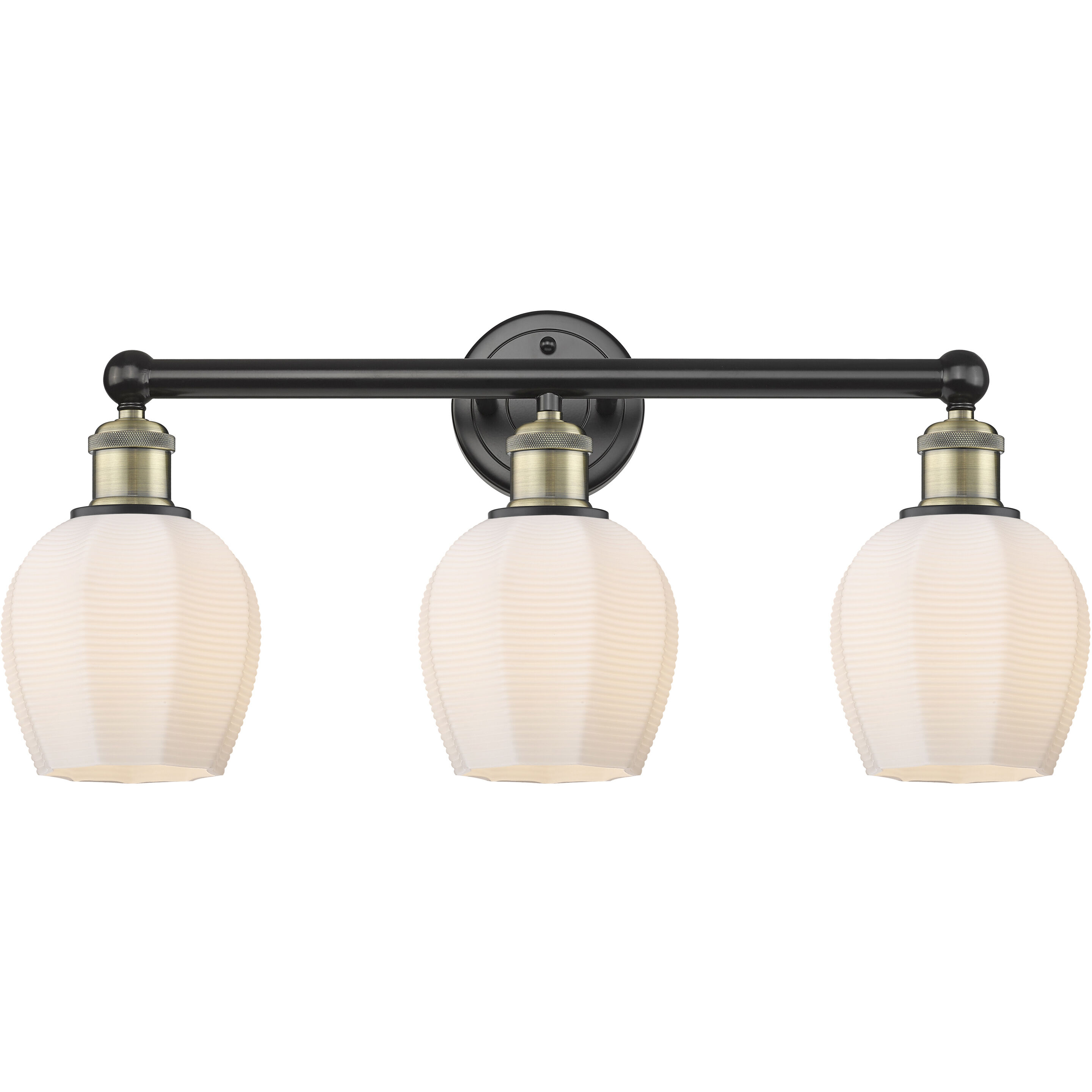 Norfolk 3 Light 23.75 inch Black Antique Brass Bath Vanity Light Wall Light in Matte White