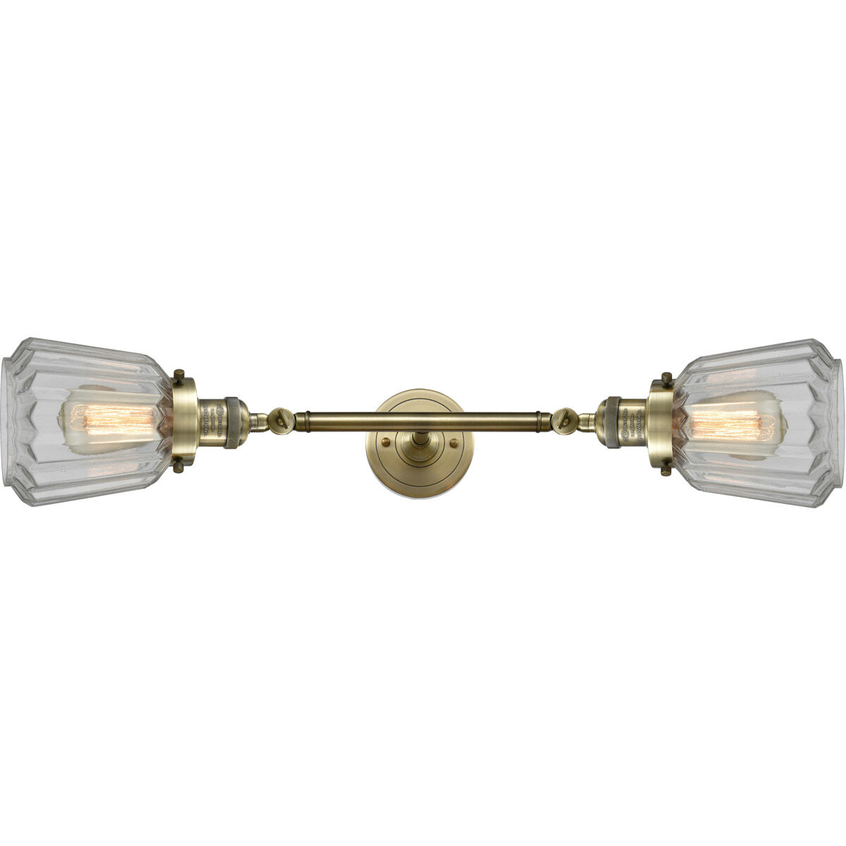 Franklin Restoration Chatham LED 16 inch Antique Brass Bath Vanity Light Wall Light in Clear Glass, Franklin Restoration