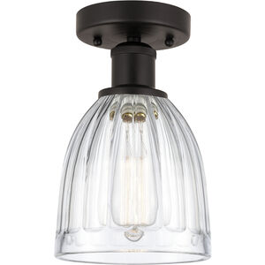 Edison Brookfield 1 Light 6 inch Oil Rubbed Bronze Semi-Flush Mount Ceiling Light in Clear Glass