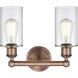 Clymer 2 Light 12.88 inch Antique Copper Bath Vanity Light Wall Light in Clear
