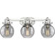 Newton Sphere 3 Light 27 inch Satin Nickel Bath Vanity Light Wall Light in Plated Smoke Glass