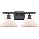 Ballston Orwell LED 18 inch Matte Black Bath Vanity Light Wall Light in Matte White Glass, Ballston