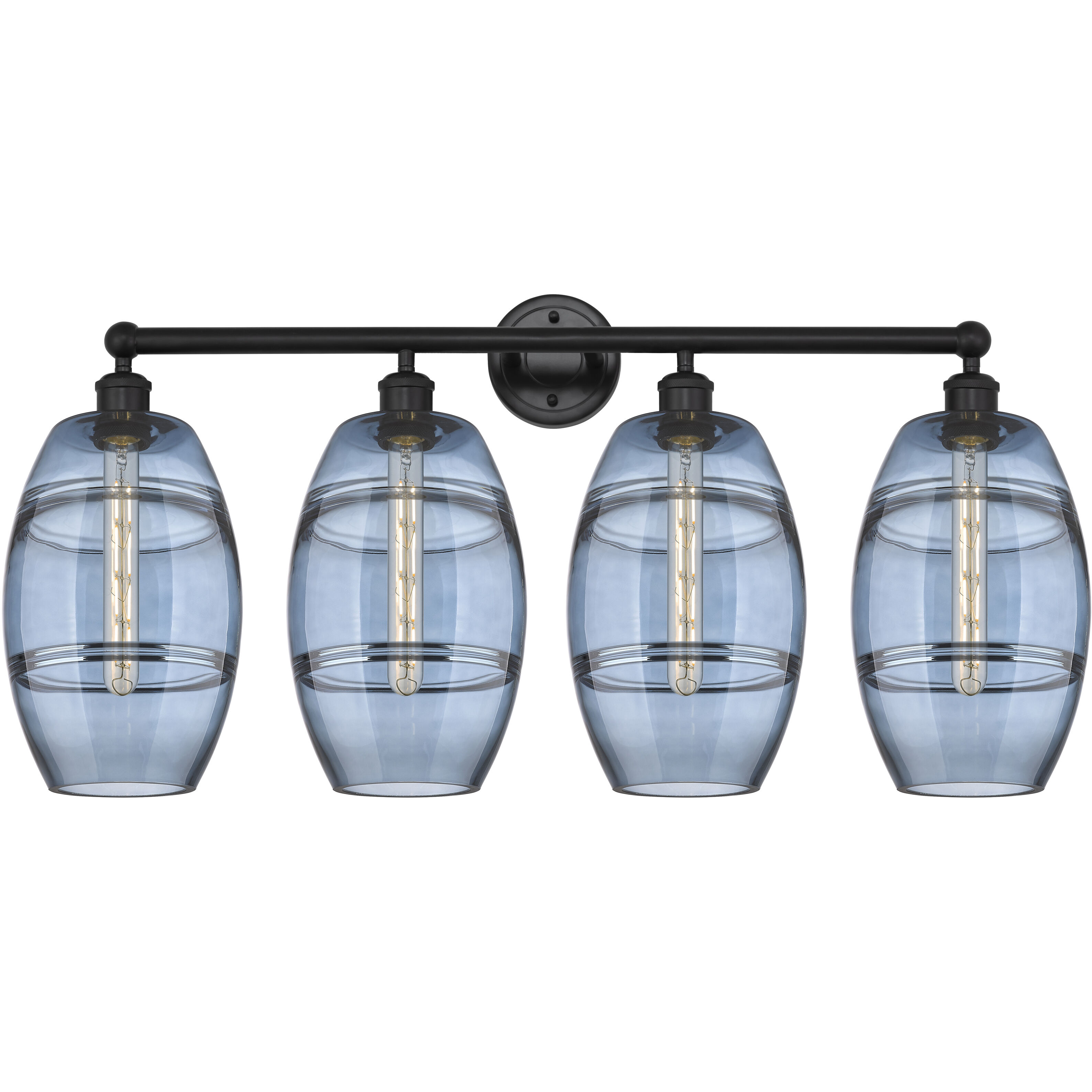 Edison Vaz 4 Light 35 inch Matte Black Bath Vanity Light Wall Light