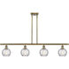 Ballston Athens Water Glass 4 Light 46 inch Antique Brass Island Light Ceiling Light