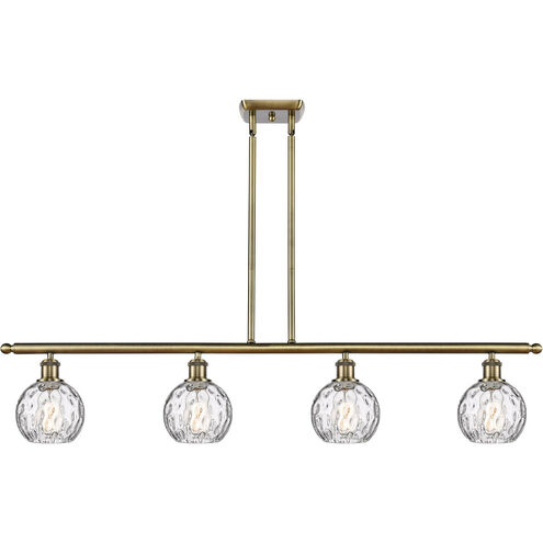 Ballston Athens Water Glass 4 Light 46 inch Antique Brass Island Light Ceiling Light