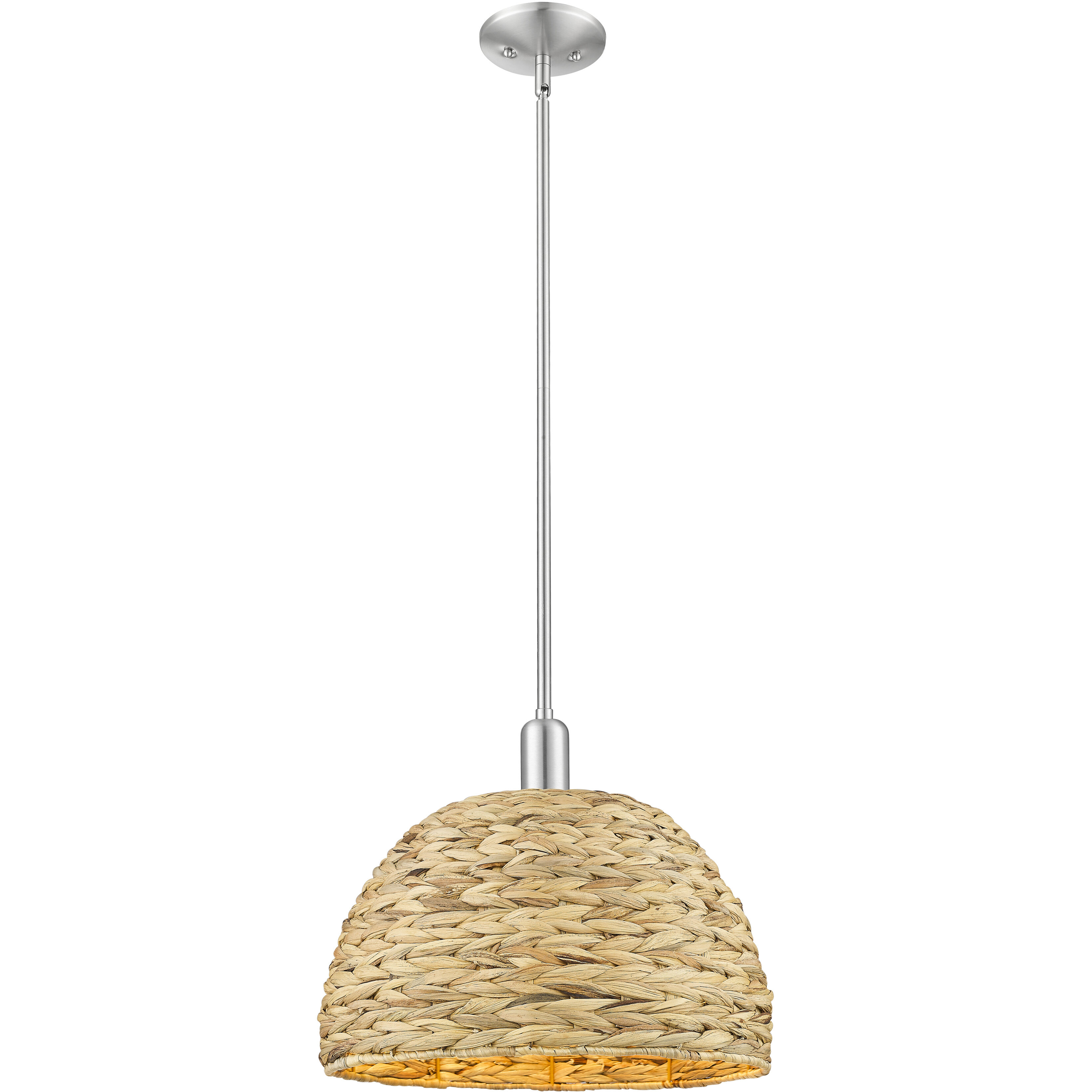 Arcadia Woven Rattan 1 Light 15.75 inch Mini Pendant