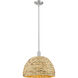Arcadia Woven Rattan 1 Light 15.75 inch Mini Pendant