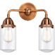 Nouveau 2 Dover LED 13 inch Antique Copper Bath Vanity Light Wall Light in Clear Glass