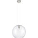 Crown Point 1 Light 10 inch Satin Nickel Pendant Ceiling Light in Clear Glass