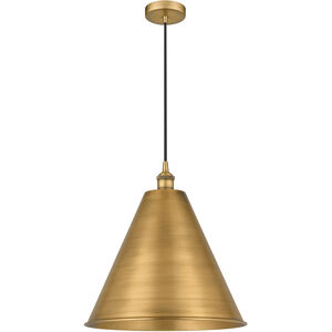 Edison Cone LED 16 inch Brushed Brass Mini Pendant Ceiling Light