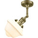 Franklin Restoration Small Oxford LED 7.5 inch Antique Brass Sconce Wall Light in Matte White Glass, Franklin Restoration