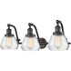 Franklin Restoration Fulton 3 Light 28 inch Oil Rubbed Bronze Bath Vanity Light Wall Light in Clear Glass, Franklin Restoration