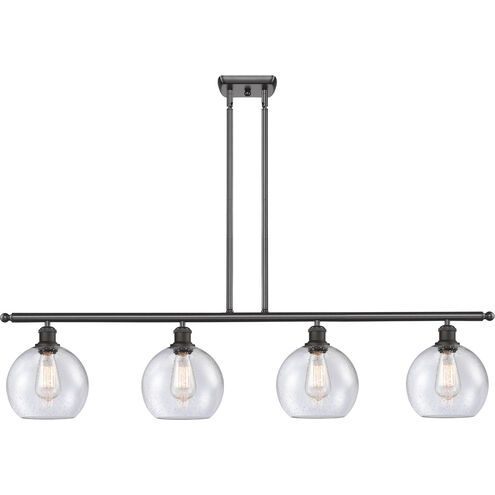 Ballston Athens LED 48 inch Oil Rubbed Bronze Island Light Ceiling Light in Seedy Glass, Ballston