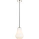 Fairfield LED 7 inch Polished Nickel Mini Pendant Ceiling Light in Matte White Glass