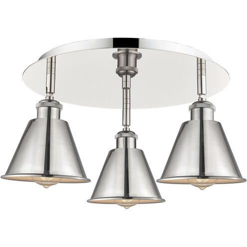 Ballston 3 Light 18.25 inch Polished Nickel Flush Mount Ceiling Light