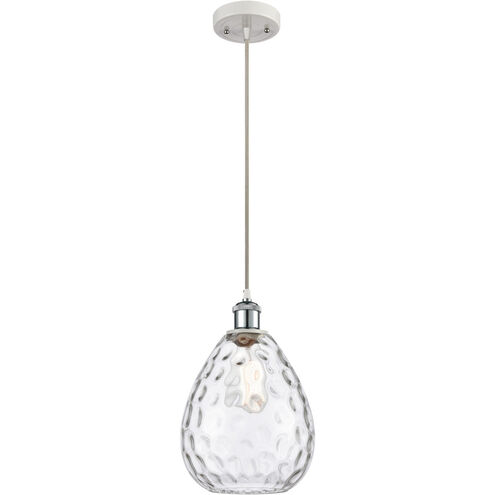Ballston Large Waverly LED 8 inch White and Polished Chrome Mini Pendant Ceiling Light, Ballston